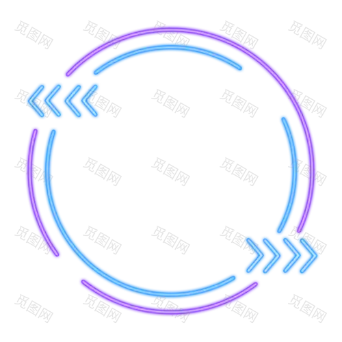 手绘-霓虹灯电商活动贴纸-圆圈