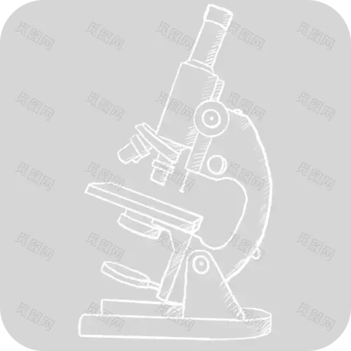 手绘粉笔质感-教师象征元素-显微镜