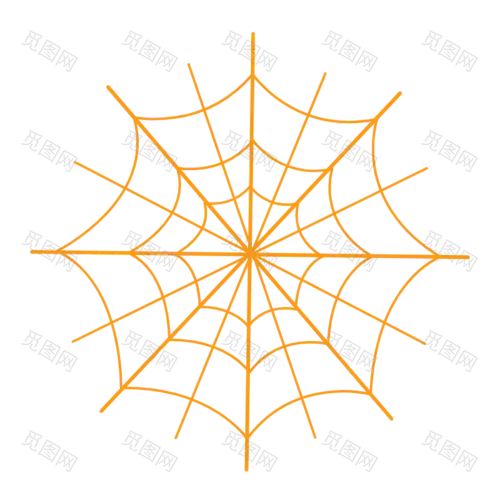 手绘-简笔万圣节元素贴纸-蜘蛛网