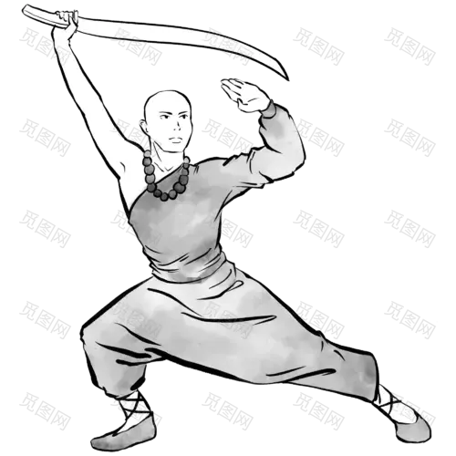 中国风-水墨武侠人物插画贴纸4