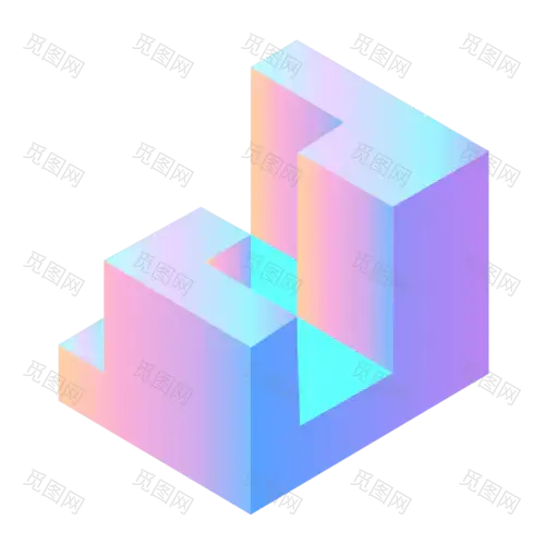 3D-渐变立体几何贴纸SVG-7