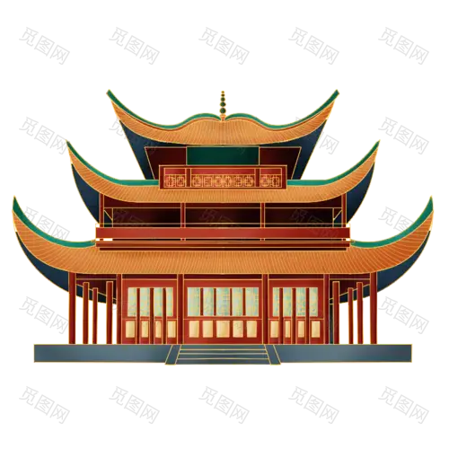 中国风-国潮特色建筑插画2