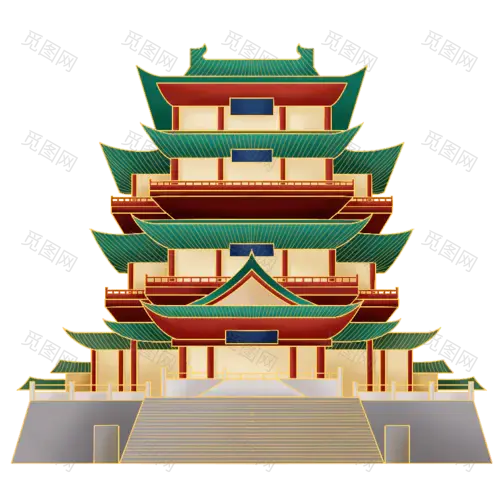 中国风-国潮特色建筑插画8