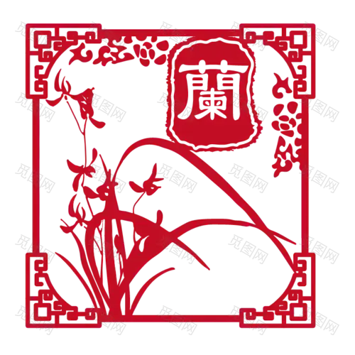 中国风窗花纹样贴纸1