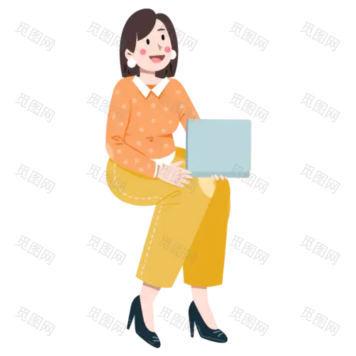 扁平-人物插画-SVG-女人1