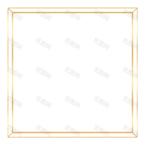 手绘-商务黑金线框元素-正方形