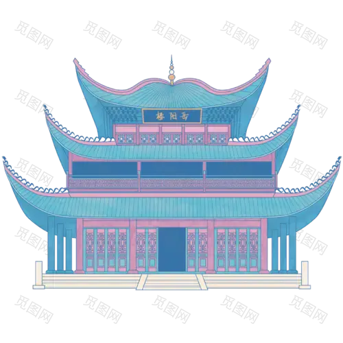 中国风-传统建筑元素插画2