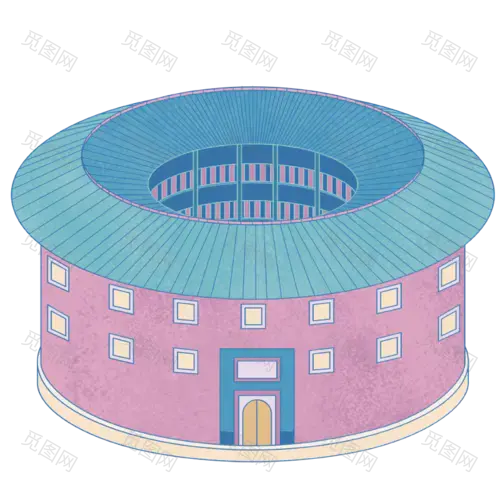 中国风-传统建筑元素插画1