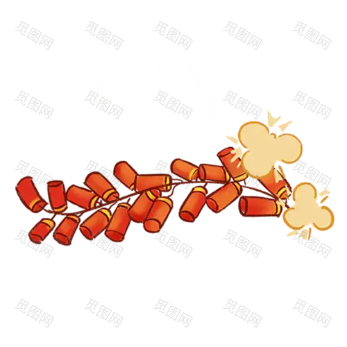 春节主图元素拆解图-鞭炮