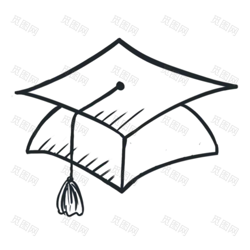 手绘-教师象征装饰元素-帽子