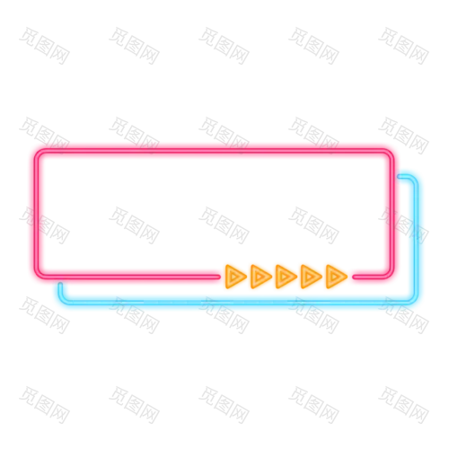手绘-霓虹灯电商活动贴纸-长方形