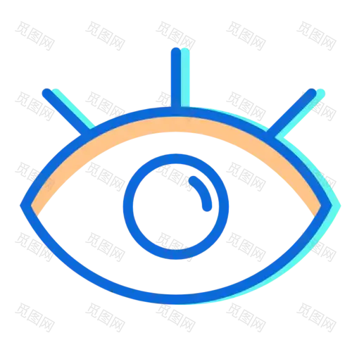 医疗健康线性扁平行业icon-眼睛