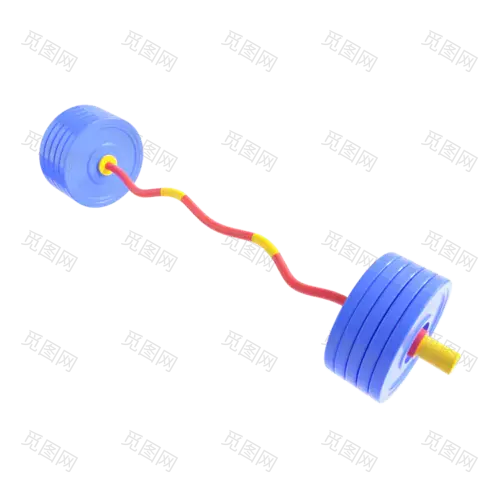 C4D体育用品贴纸-杠铃