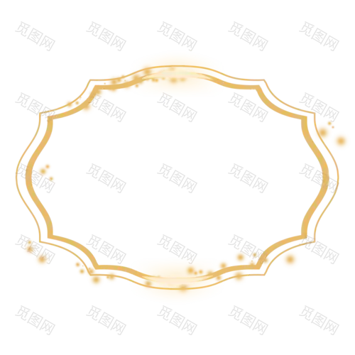 手绘-商务黑金粒子元素-椭圆形