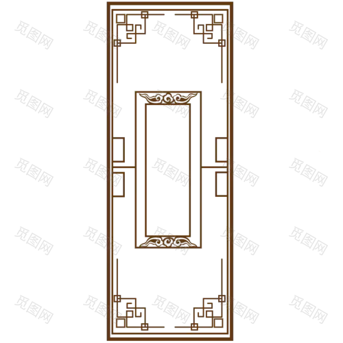 中国风边框底纹矢量贴纸-窗户
