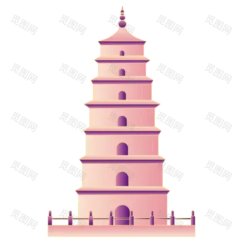 中国风-金边国潮建筑插画2