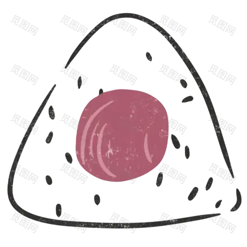 手绘-复古日料贴纸-饭团