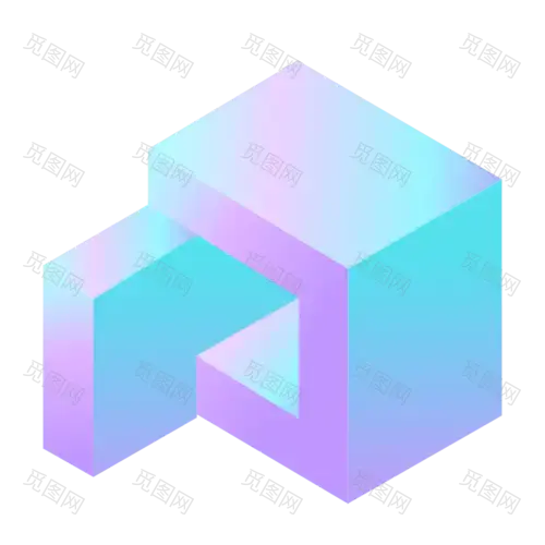 3D-渐变立体几何贴纸SVG-10