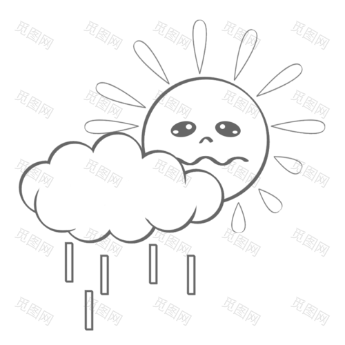 简笔画-太阳拟人元素贴纸