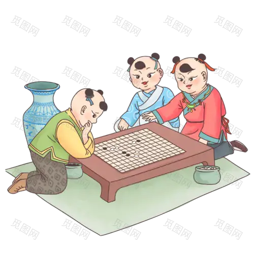 国学场景大尺寸贴纸-围棋