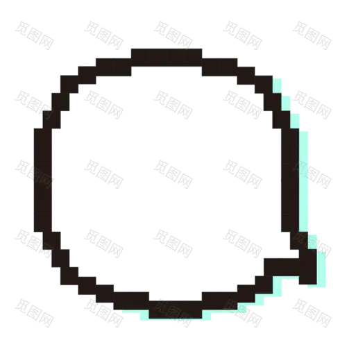手绘像素风气泡框元素