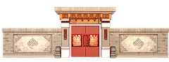 古风建筑插画PNG