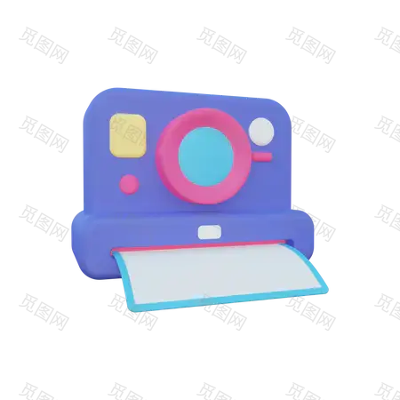 Instant Camera 3D Illustration