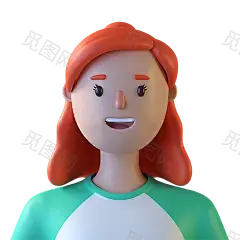 创意可爱卡通3D立体人物头像插画图标渲染免抠图psd设计素材模板-淘宝网