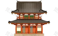 国潮建筑插画PNG