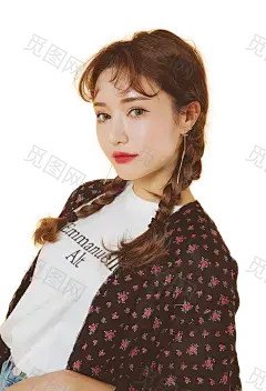 模特PNG素材 免抠图 日韩女模特素材 透明背景美女PNG