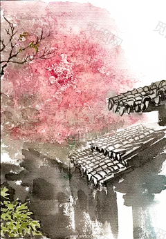 古风建筑插画PNG