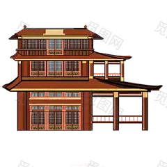 古风建筑插画PNG