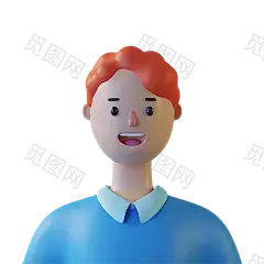 创意可爱卡通3D立体人物头像插画图标渲染免抠图psd设计素材模板-淘宝网