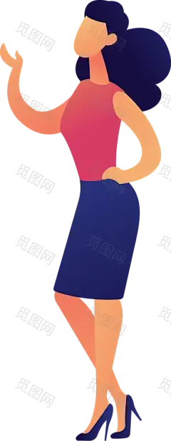 扁平化UI人物插画PNG免抠图