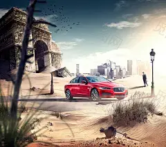 Jaguar XE : Advertising for the Jaguar XE's launch in Paris (car show in paris). 