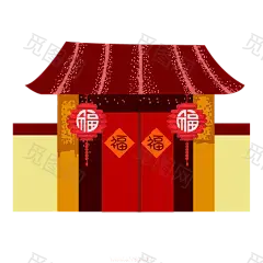 古风建筑插画PNG