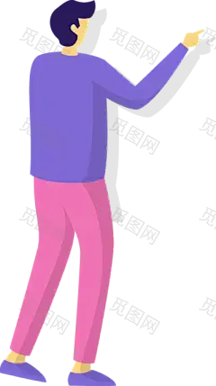 扁平化UI人物插画PNG免抠图