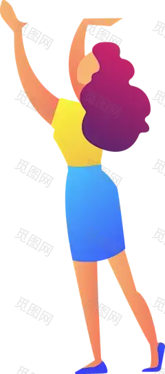 扁平化UI人物插画PNG免抠图