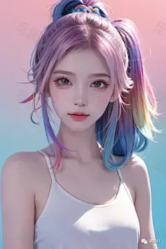 AI绘画之彩虹女孩 | 可爱头像集合