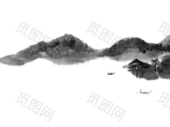 中国风 水墨画  免扣 透明背景 png 无杂边