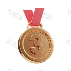 Bronze medal 3D Illustration