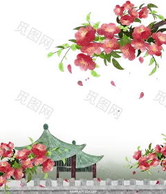 古风建筑插画PNG