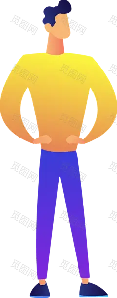 扁平化UI人物插画PNG免抠图