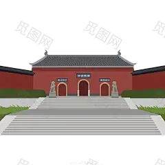 古风建筑插画PNG