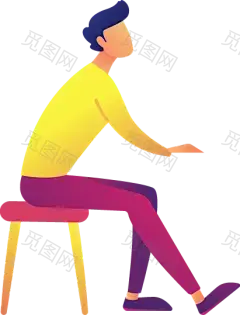 扁平化UI人物插画PNG免抠图