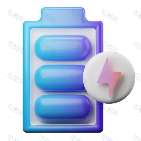 Charging Battery 3D Illustration