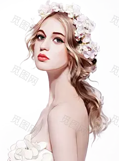 手绘美女