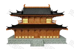 古风建筑插画PNG