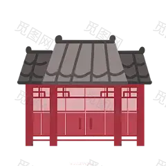 国潮建筑插画PNG