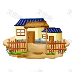 国潮建筑插画PNG